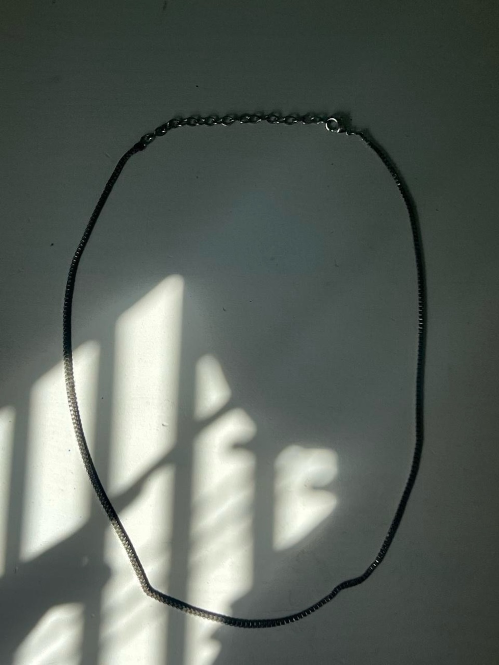 Silver Tone Metal Snake Chain Necklace Lobster Clasp Adjustable 18 in